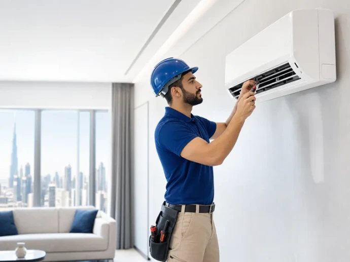 AC maintenance check for a Dubai property